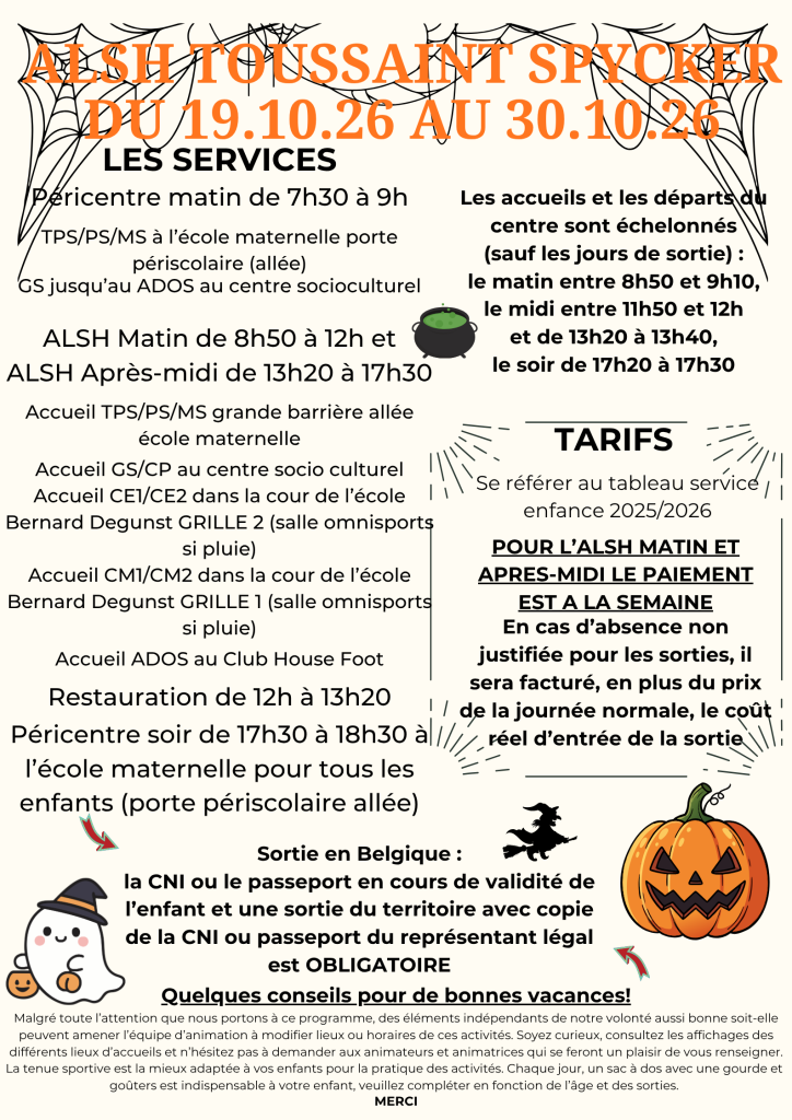 INFOS ALSH TOUSSAINT 2026